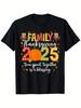 Familienpassende Thanksgiving 2025 Truthahn T-Shirts - Schwarz mit buntem Truthahn und