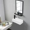Rxakudedo Wall-Mounted Ceramic Hand Wash Basin, Suitable for Small Toilets, Stylish and Simple Wall-Mounted Wash Basin (Left-Hand Ceramic Hand Wash Ba