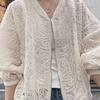 Damen Frühlings-/Sommer-Design Spitze-Aussparung Kurze Jacke Leichtes Lässiges Langarm-Oberteil