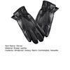 Men Leather Gloves Winter Warm Full-Finger Sports Gloves Touchscreen-Compatible Windproof Cycling Gloves for Outdoor Work Running Errands