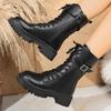 Black Martin Boots Women's 2025 New Medium Boots Platform Boots Spring Short Boots Summer Thin Women's Boots
