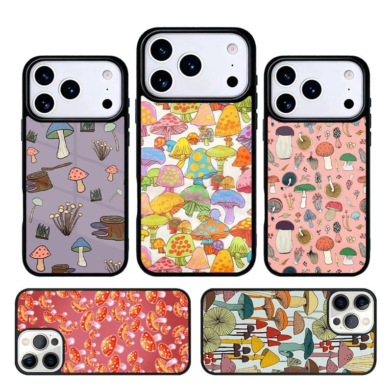Psychedelic Mushrooms Florals Mobile Phone Case Compatible with IPhone 17 16 15 14 13 12 11Pro Max 17 Air Cover