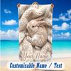 Easter Bunny Theme Beach Towel Personalized Custom Name & Text Soft Quick Dry Beach Towel for Swimming Travel
