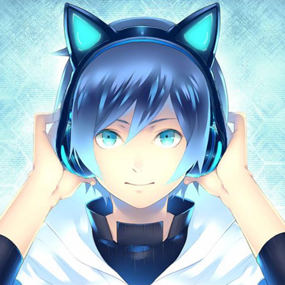 Blue Hair Cool Anime Guy With Hoodie Anime Guy With Hoodie Anime