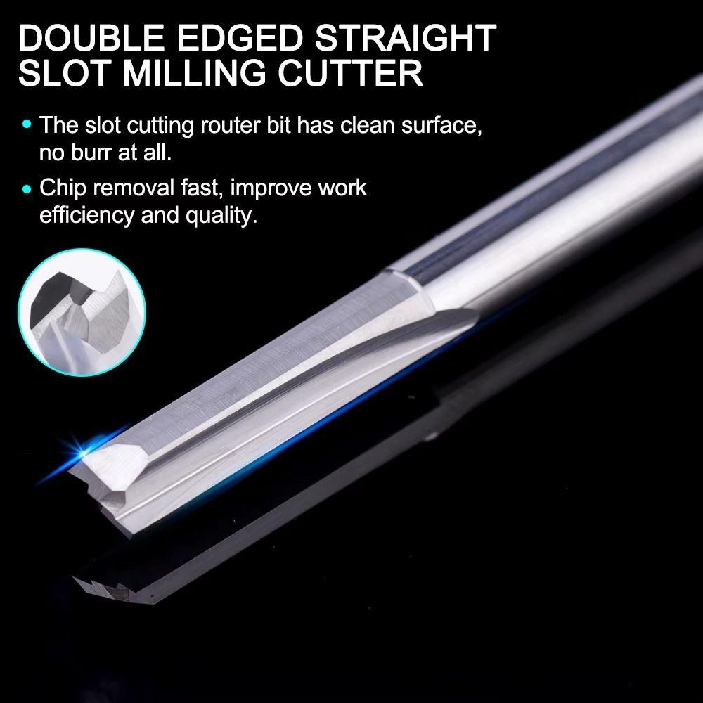 4/6mm Shank 2 Flute End Mill Tungsten Carbide CNC Router Bit Straight Slot Milling Cutter
