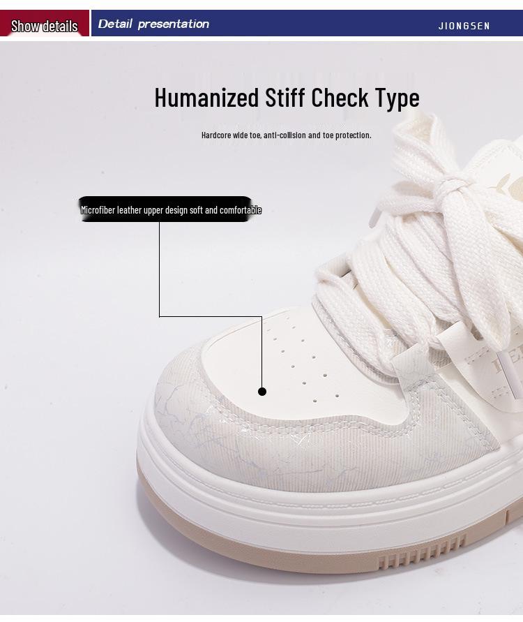 Women's White Sneakers 2025: Spring Versatile Thick-Soled Casual Shoes, BEBE529