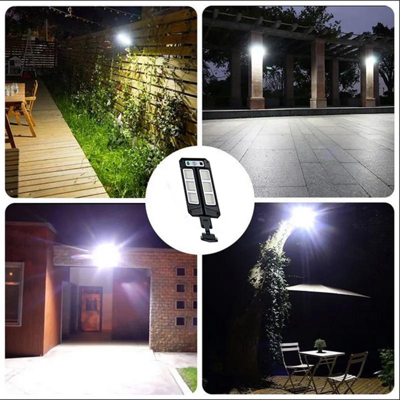 Outdoor Solar Street Lights, Waterproof Motion Sensor LED Lamp with 3 Lighting Modes Spotlight for Garden Path Security Lantern
