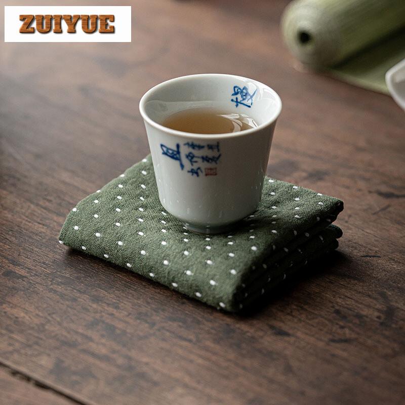 Chinese Cotton Linen Tea Cloth Tea Ceremony Accessories Water-absorbing Tea Towel Thickened Heat Towell Pad Cleaning Napkins Rag