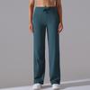 Brushed Breathable High-Waisted Wide-Leg Cropped Yoga Pants with Pockets