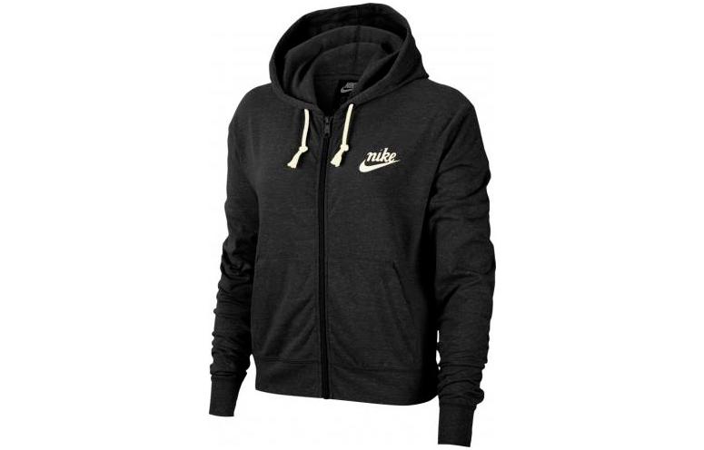 Nike Sweatshirts Women s Black Hooded Moderate Cardigan CJ1695-010 S