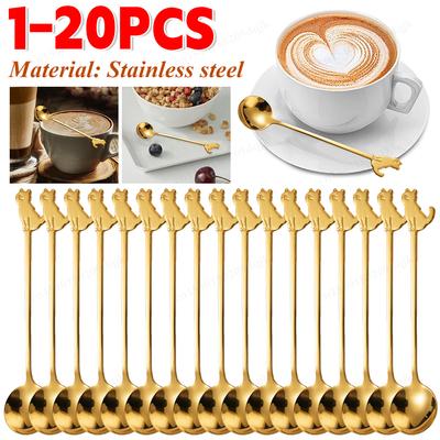 Edelstahl Kaffee Löffel Schöne Nette Katze Form Teelöffel Dessert Snack Scoop Eis Mini Löffel Geschirr Küche Werkzeuge