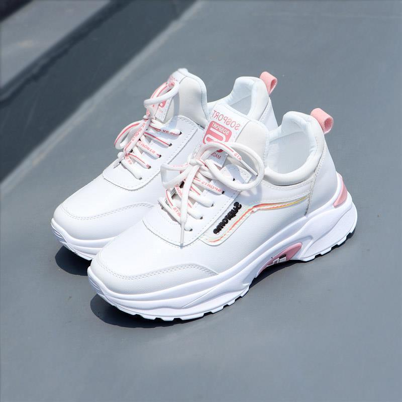 Sneaker Women's Sequined White Shoes Women's Spring and Autumn Breathable New Korean Style Height-Increasing Travel Shoes Flat Running Shoes