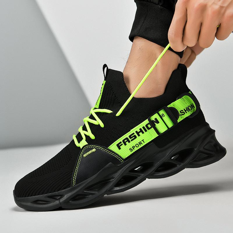 Hot Sale Mesh Fluorescent Green Running Sneakers for Men Cheap Light Men's Trainers Shoes Fashion Breathable Sport Shoes Male
