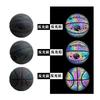 Größe 7 Leder Basketball mit reflektierenden Farbstreifen Indoor Outdoor Schulsport Training