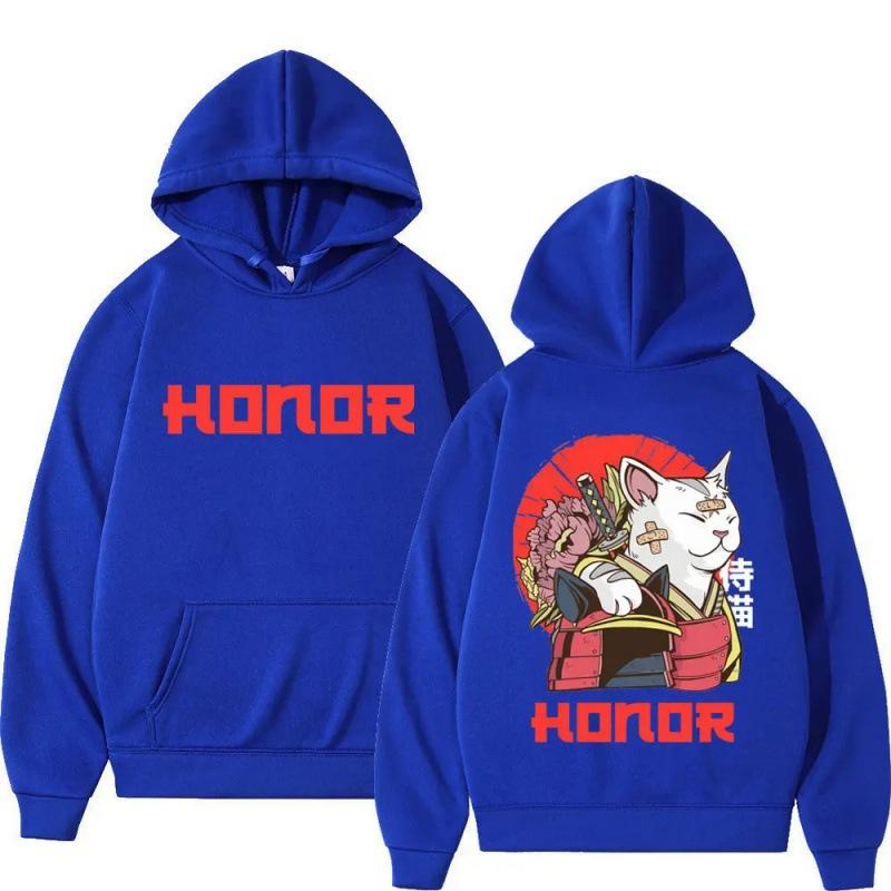 Cartoon HONIR Cat Hoodie Men Women Sweatshirt Print Unisex Streetwear Style Autumn Winter Fashion Tops Clothes