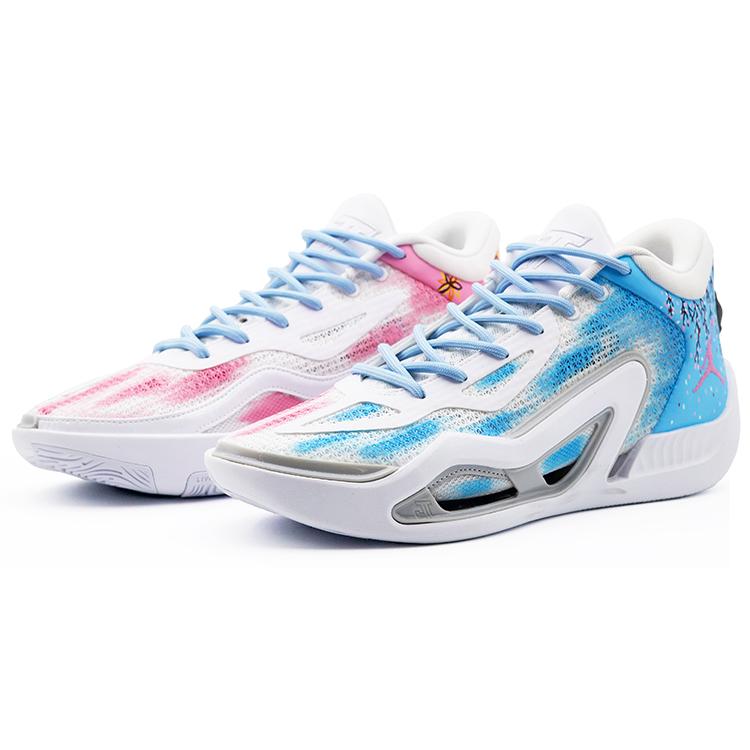 Jordan Tatum 1 Slip Resistant Slip Resistant Mid top Basketball Shoes Men's Blue Pink White FQ1304-100(team-A)-Random packaging bags