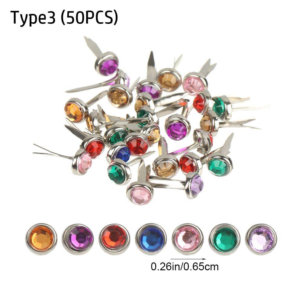 100Pcs Metal Brad Studs Spikes Plated Mini Brads Scrapbooking Embellishment Clasp Fastener DIY Photo Album Crafts Decoration