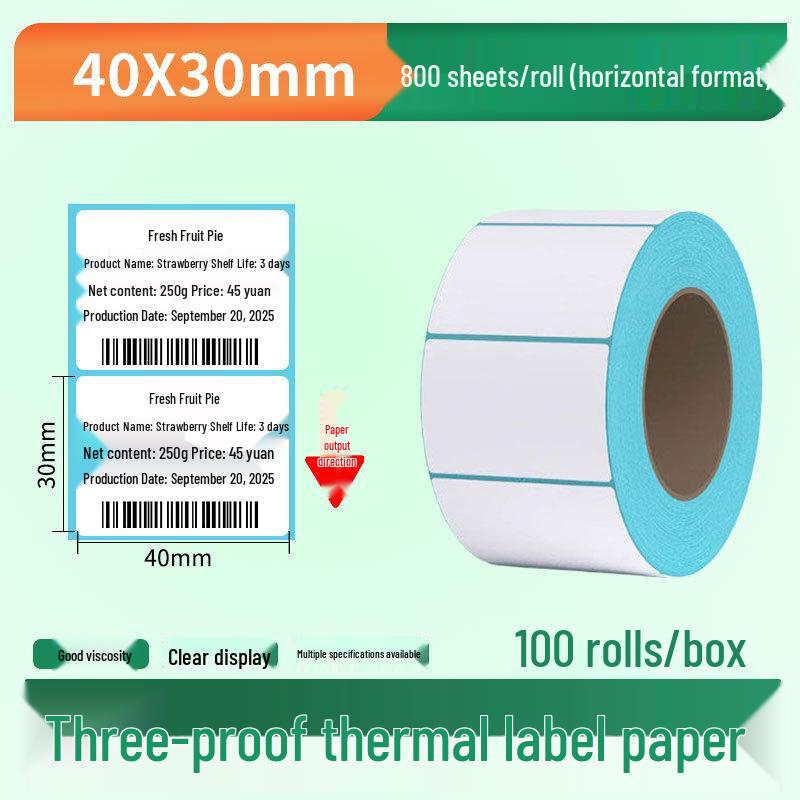 Waterproof Thermal Label Paper for Logistics, Retail, and Hospital Barcode Printing