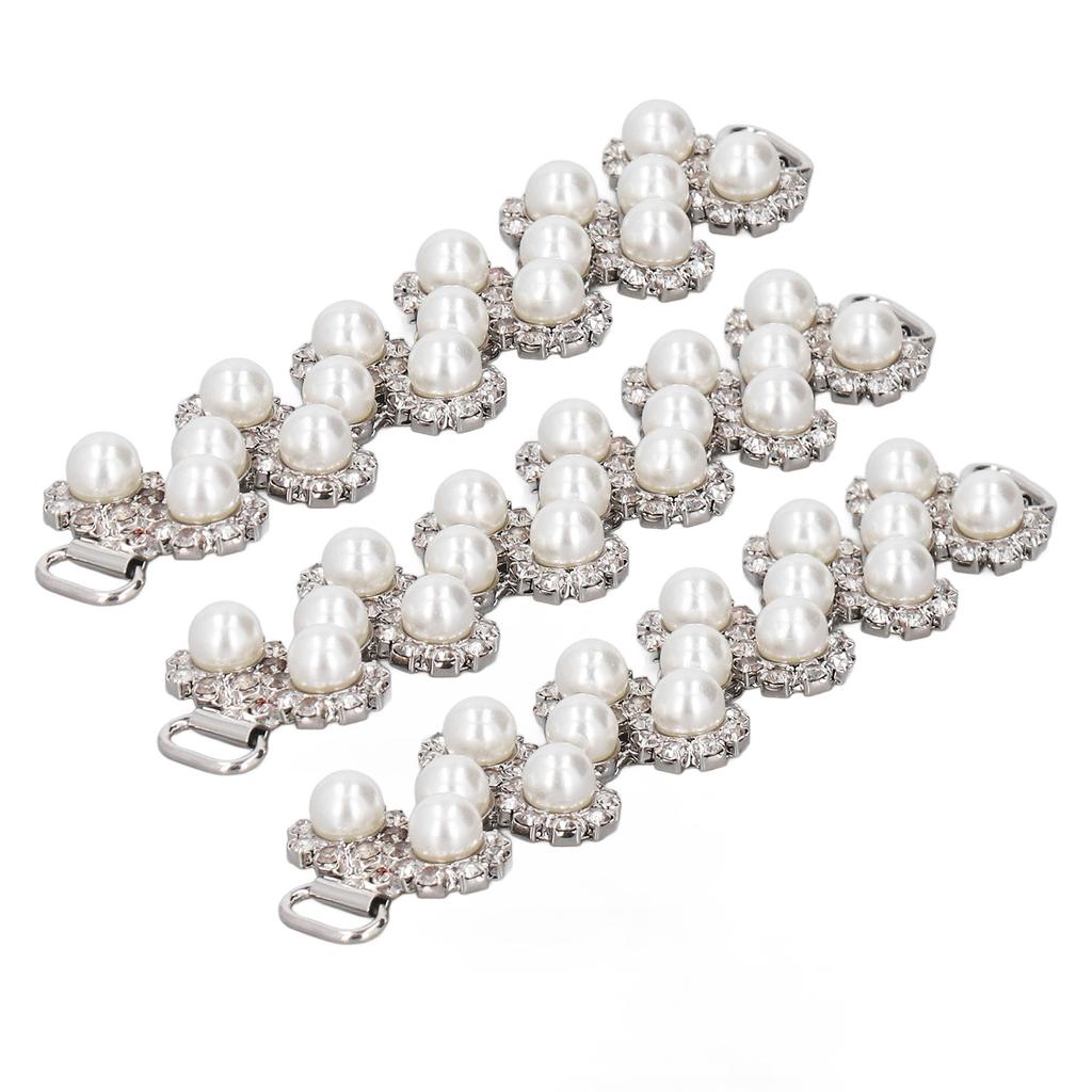 10pcs Pearl Bag Chain Polishing Process Exquisite Pearl Chain Strap with Metal Clasp for Phone Case