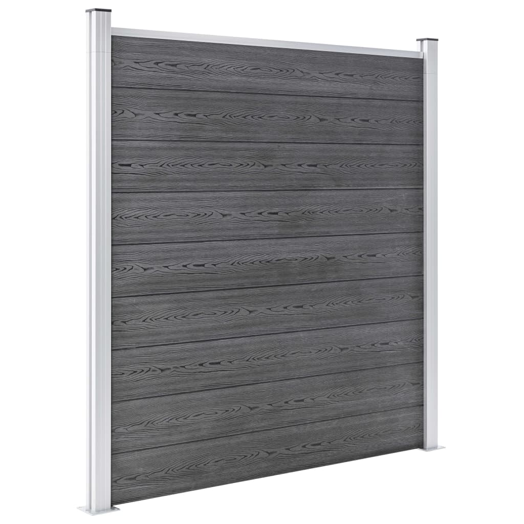 WPC Fence Set: 1 Square Panel + 1 Diagonal Panel 273 X 186 Cm Grey