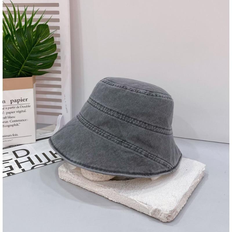 Small face washed cotton bucket hat 25 summer hat women's new summer sunshade sunscreen basin hat