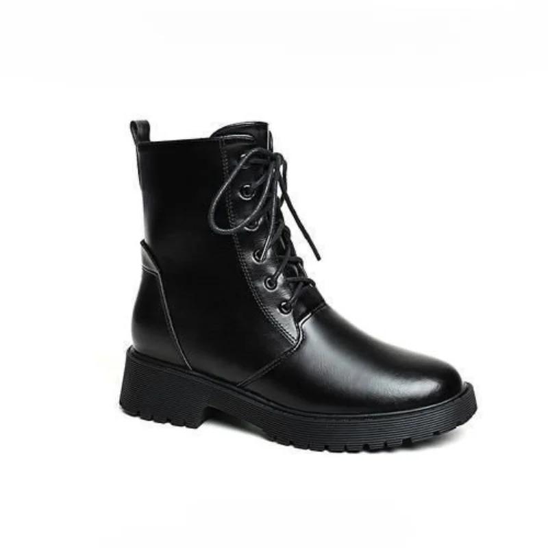 Trendy Minimalist Short Boots 2024 Spring Autumn New Item Solid Color Versatile Comfortable Temperament Mid Tube Women's Shoes