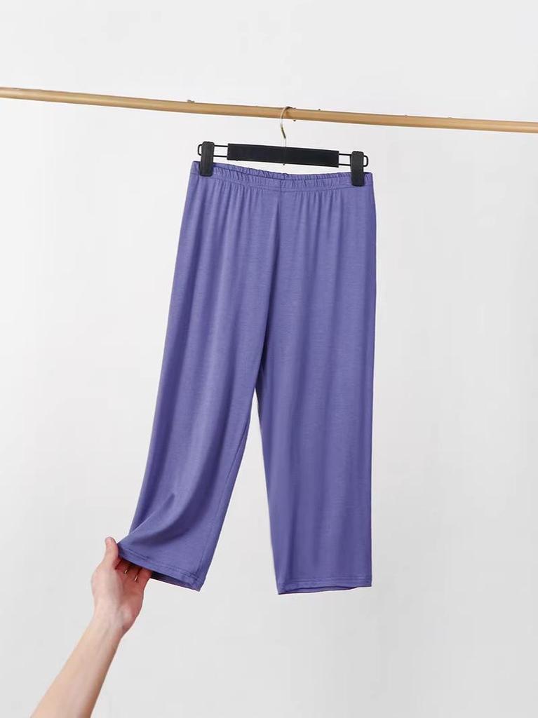 Plus Size High Waist Modal Leggings - Women's Seven-Point Summer Shorts, Thin Anti-Exposure Style