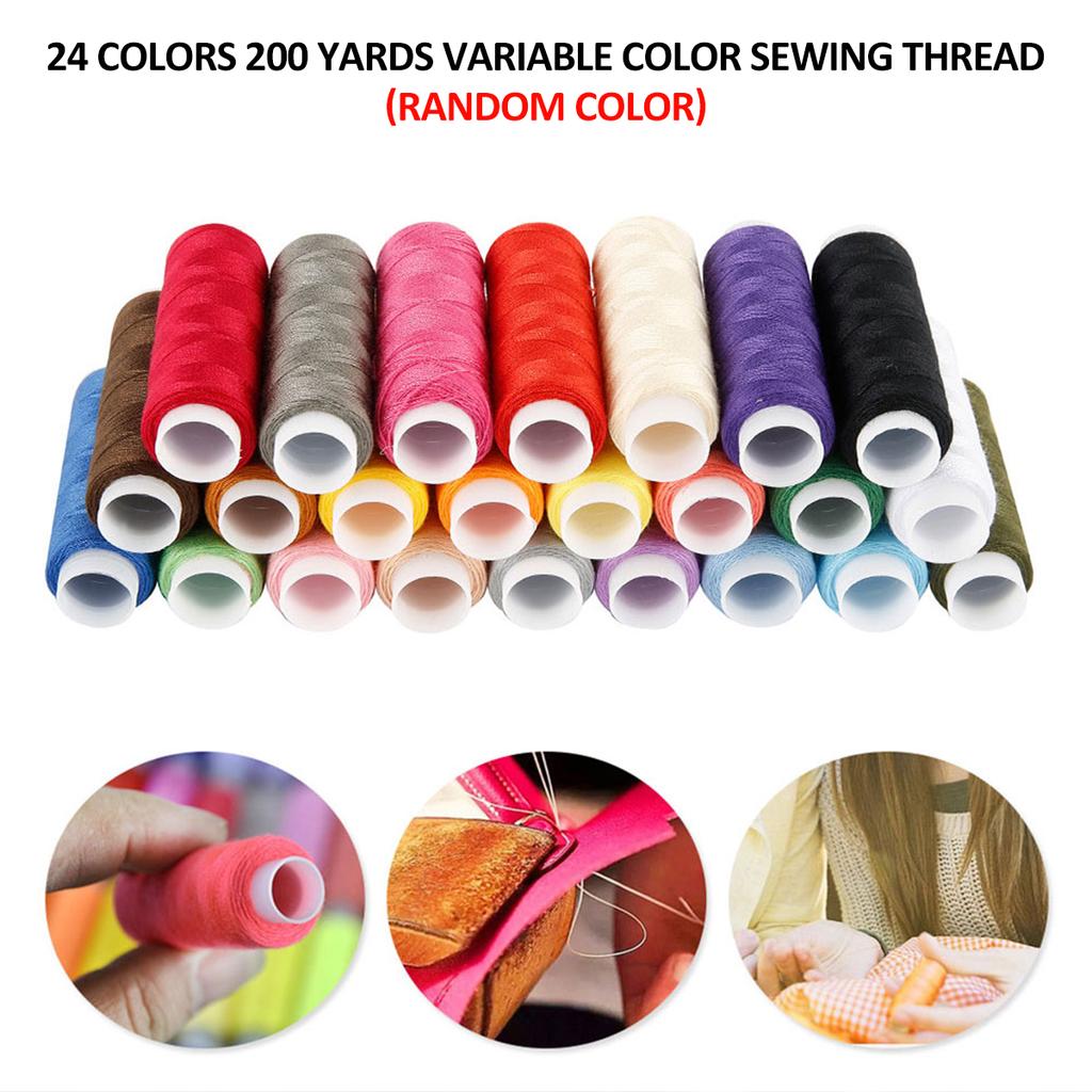 24Pcs Sewing Threads Assortment Colors Hand Sewing Threads for Sewing Machine Multicolored Sewing Thread Sewing Supplies
