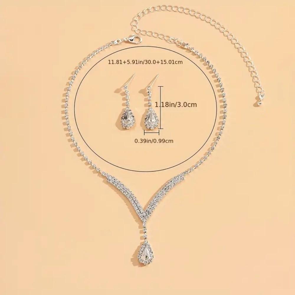 Crystal Crystal Jewelry Set Sparking Collar Chain Bridal Jewelry Bridal Jewelry  Gift