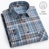 Camisas de Franela a Cuadros Para Hombre Manga Larga 100% Algodón Moda Casual Suave Ajuste Estándar Hombre Blusa Ropa Bolsillo Talla Grande 7XL 8XL