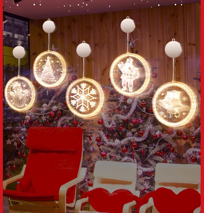 Battery-Operated LED Christmas Luminous Letter String Lights with Suction Cups