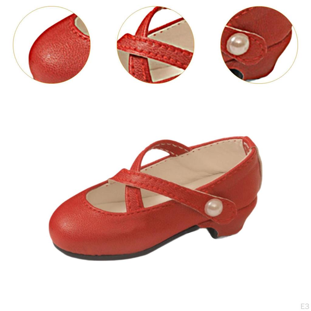 1/4 Female Figure Shoes PU Fashion Realistic Sturdy BJD Doll Accessories High Heel Mini
