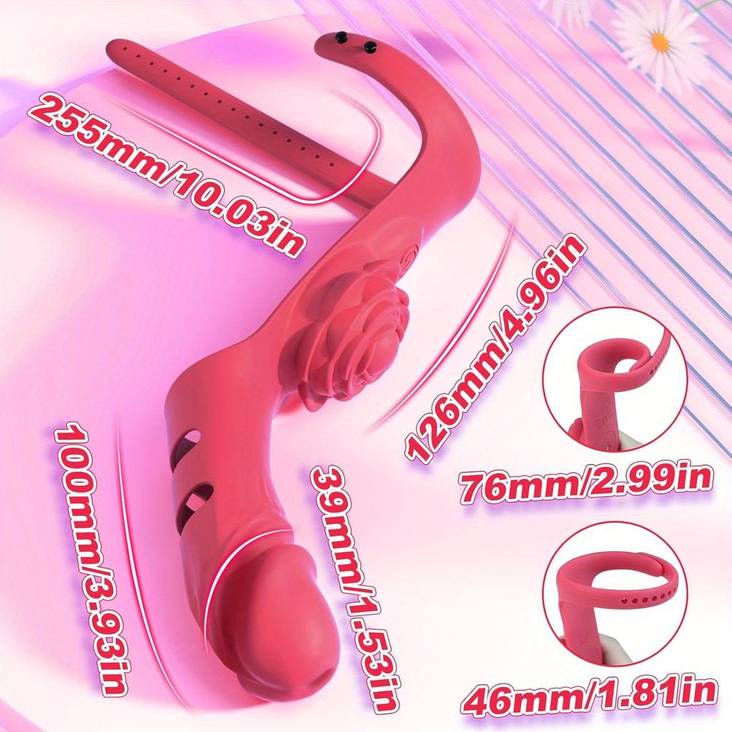 Finger Vibrator G Spot Vibrator Clitoral Stimulator Rose Toy with 9 Powerful Vibration Modes Adjustable Nipple Massager Female