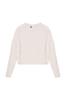 Women's Fashionable Stylish Sweater Ecru Soft Textured Crew Neck Knitwear Sweater