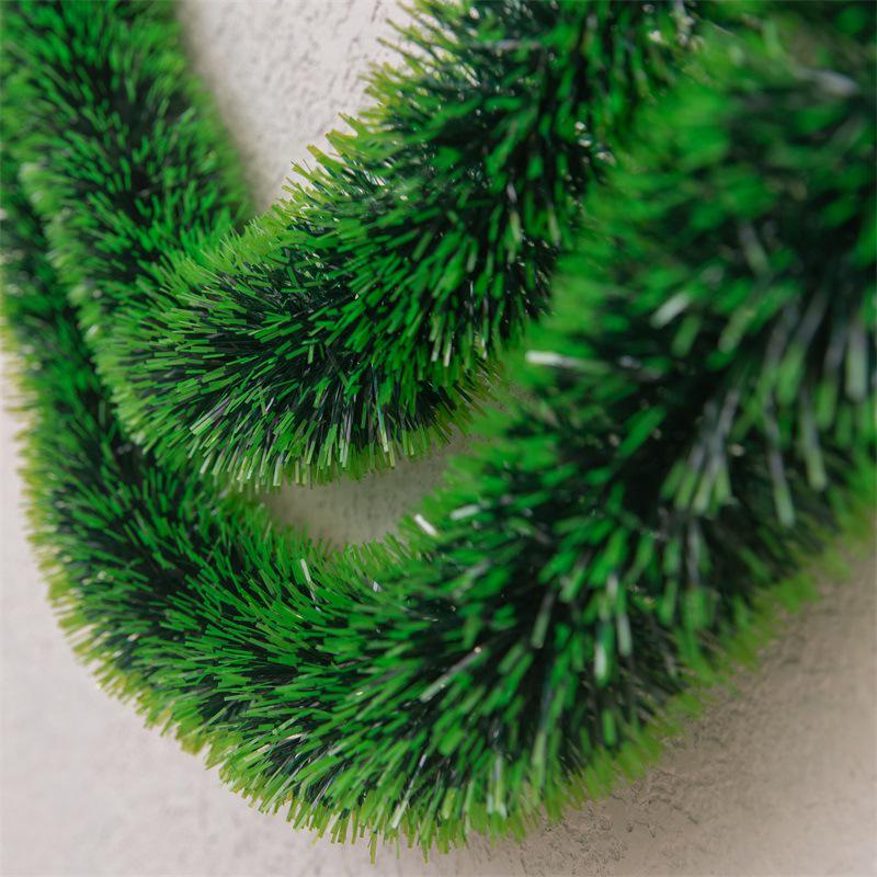 Festive Dark Green Rattan Ribbon and Feather Boa Ornament for New Year and Christmas Tree Decoration
