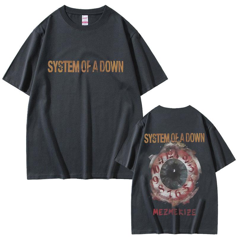 System of A Down Mezmerize Men's and Women's Gothic Rock Fashion Trend Extra-large Summer Print 100% Pure Cotton T-shirt