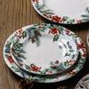 European & American Ceramic Christmas Dinner Plate - Creative Underglaze Decorative Round Dessert Plate