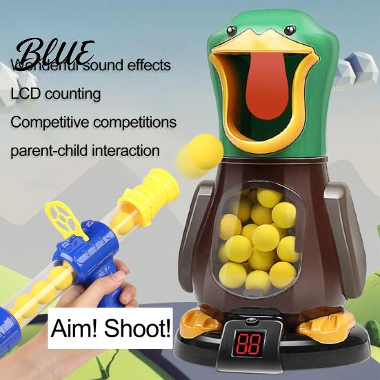 Multi-player Duck Launcher Game 1 Set Soft Ball Toy with Target Box LCD Scoreboard Sound Light Launching Funny Air Power Device Kids Parent-child