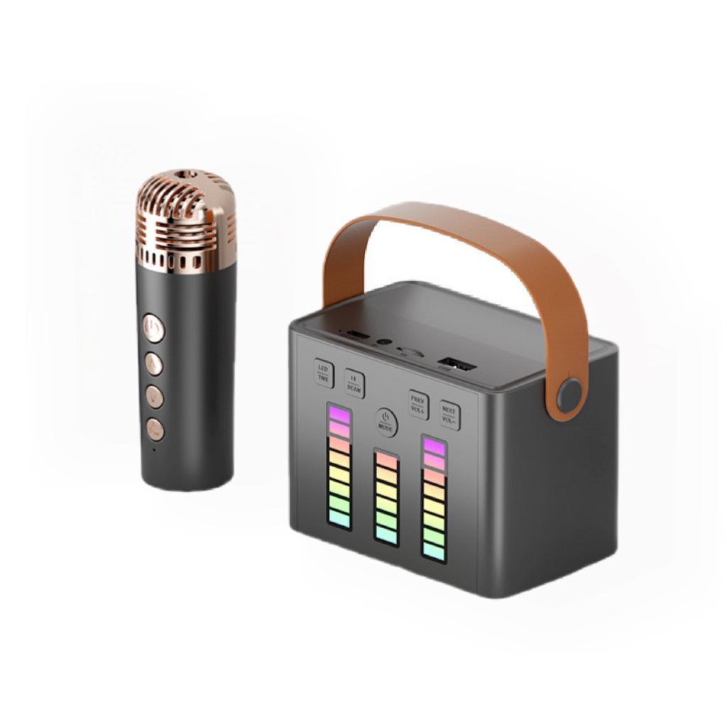 Q7 Ασύρματο Bluetooth Ηχείο & Μικρόφωνο με Φώτα - Φορητό Υπαίθριο Ηχείο Καραόκε