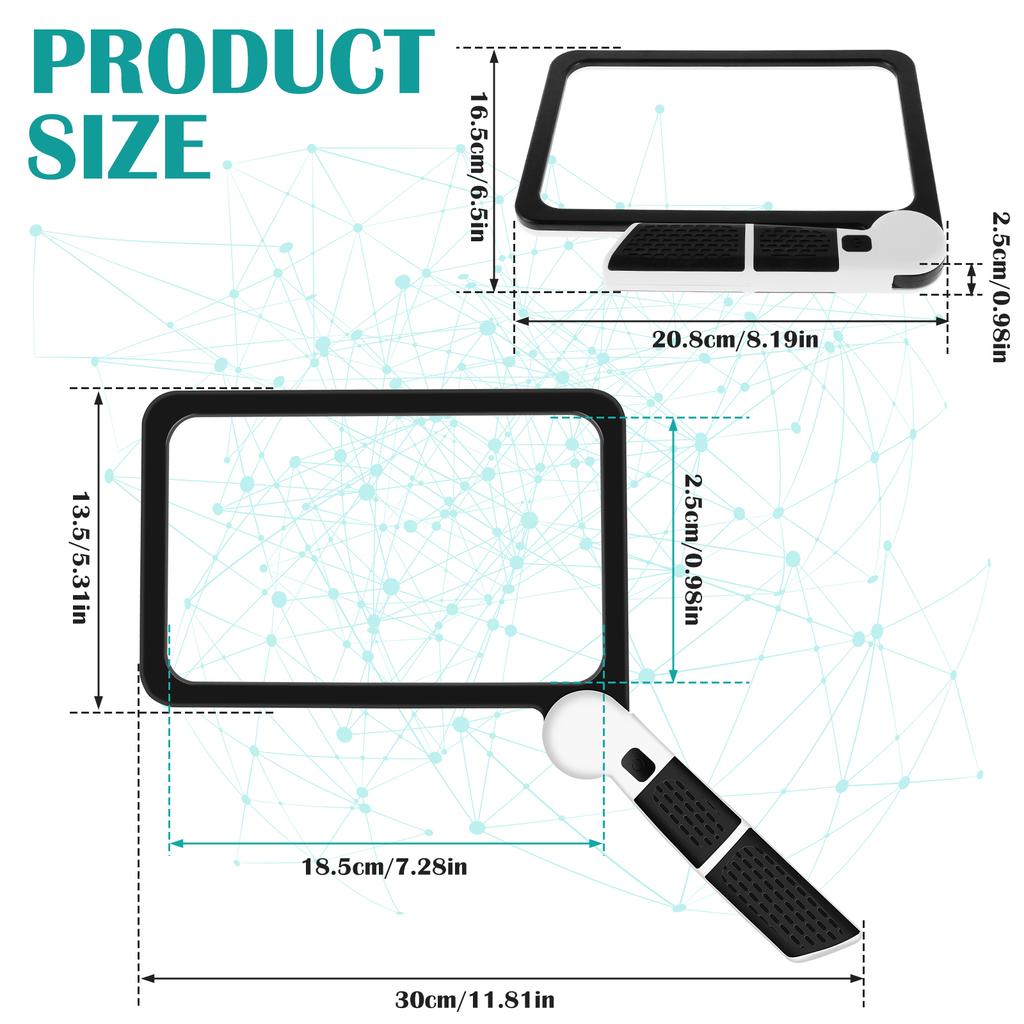 LED-Lichtlupe 3/5X Vergrößerungsglas Senioren Handheld Leselupe 48 Einstellbar Zum Lesen Wissenschaft Natur Erkundung