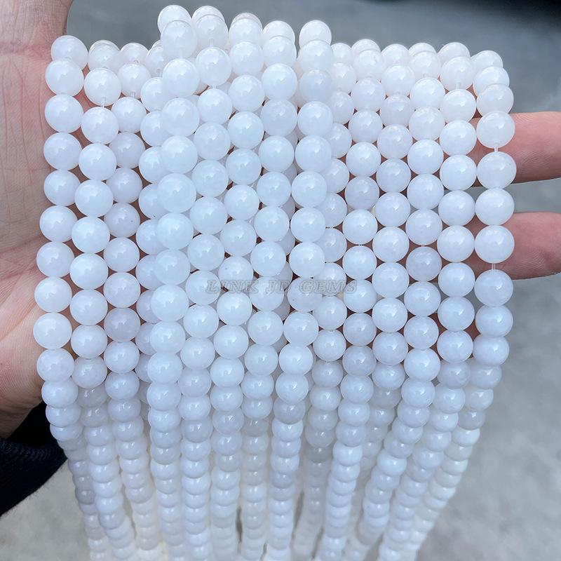 Natural Stone Sea Blue Chalcedony Beads Round Loose Spacer 6 8 10mm Pick Size For Jewelry Making Necklace Bracelet Accessory
