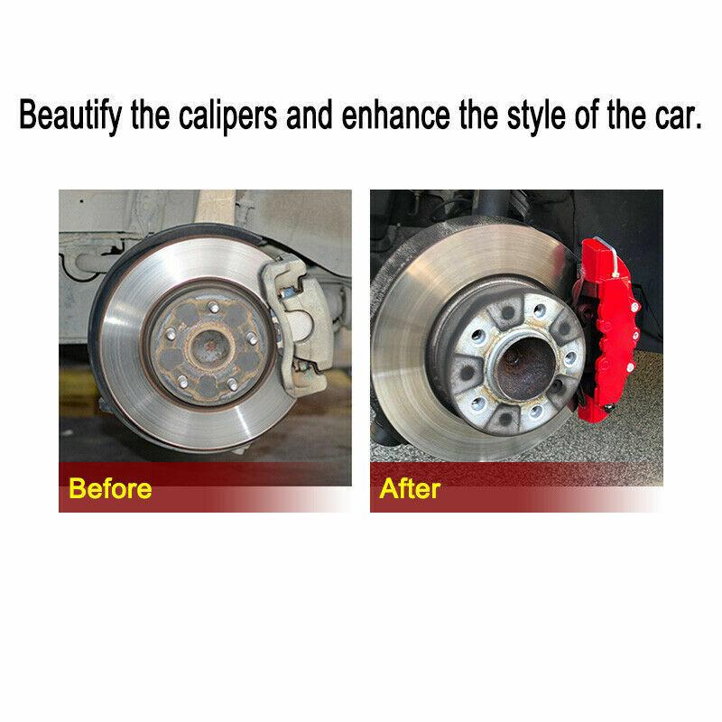 4ks Univerzální 3D Styl Červená Přední + Zadní Příslušenství Kryt třmenu kotoučové brzdy do auta