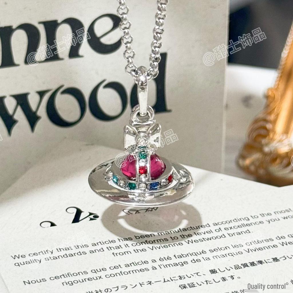 Vivienne Glacier Blue ORB Necklace - Women's European & American Style 3D Planet Saturn Pendant