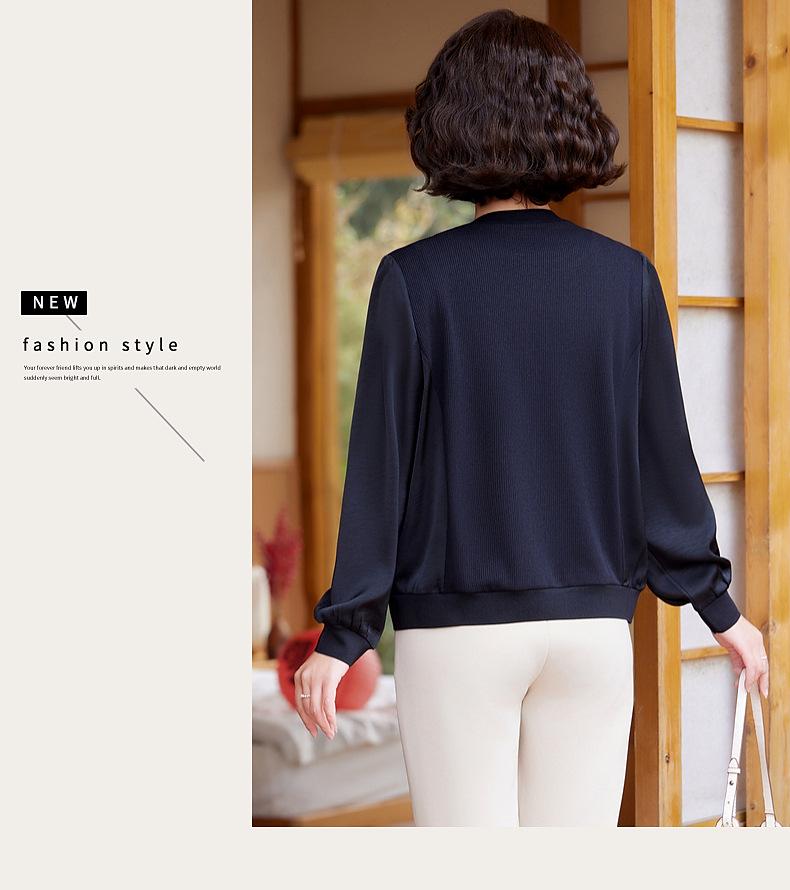 2026 Fashionable Long-Sleeve Knitted T-Shirt for Middle-Aged and Elderly Women