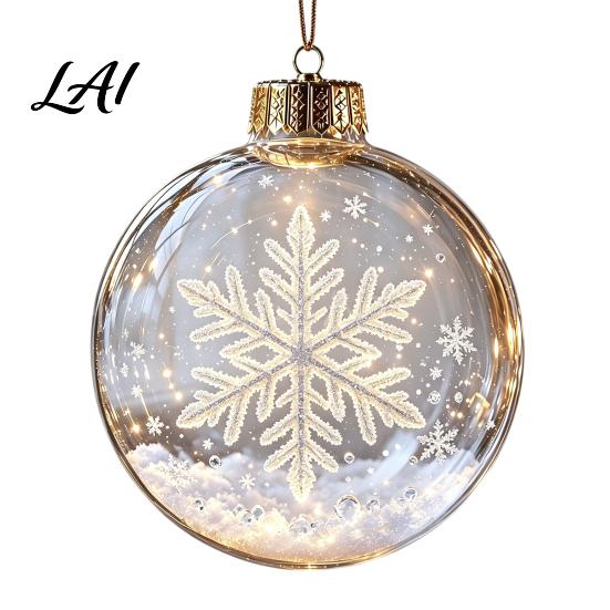 Festive Party Decorations Glowing Christmas Story Ornament Light‑Up Mini Holiday Scene Hanging Ball with Warm Tree Ornaments LED Light Clear