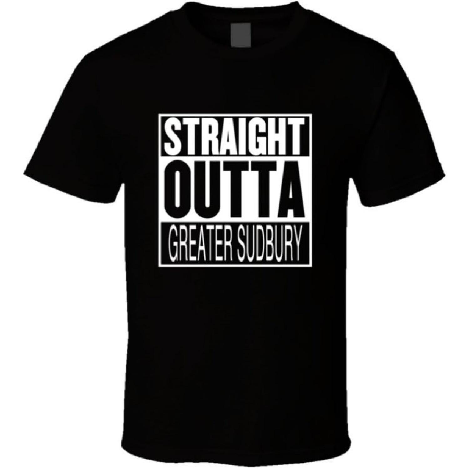 

Threadsquad Straight Outta Greater Sudbury Ontario Parody Movie T Shirt XXXXXL чорний