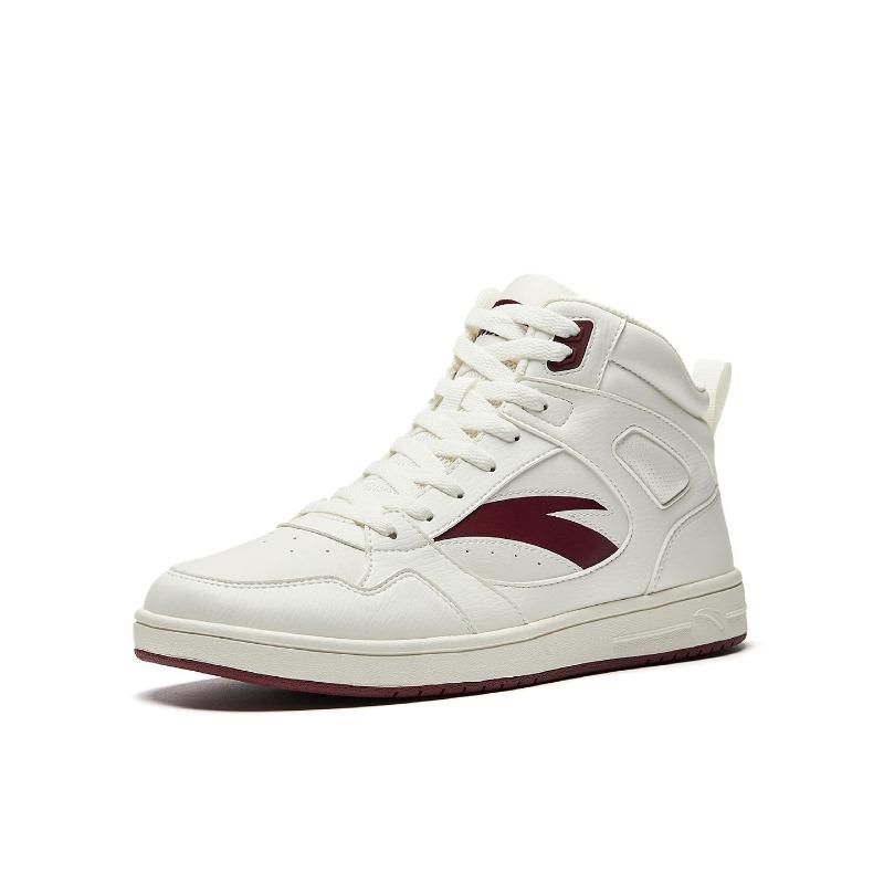 Anta Men Original 2 Retro High Top Heightening Skate Shoes White Red 912548011-2