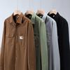 Japanese Style Men's Casual Loose Fit Work Shirt Jacket, Long-Sleeved for Spring and Autumn
