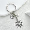 Silver Sun & Moon Stars Pendant Keychain: High-End Shoulder Bag Ornament