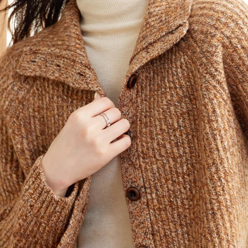 Srcr Women's 100% Wool Thick Knit Cardigan